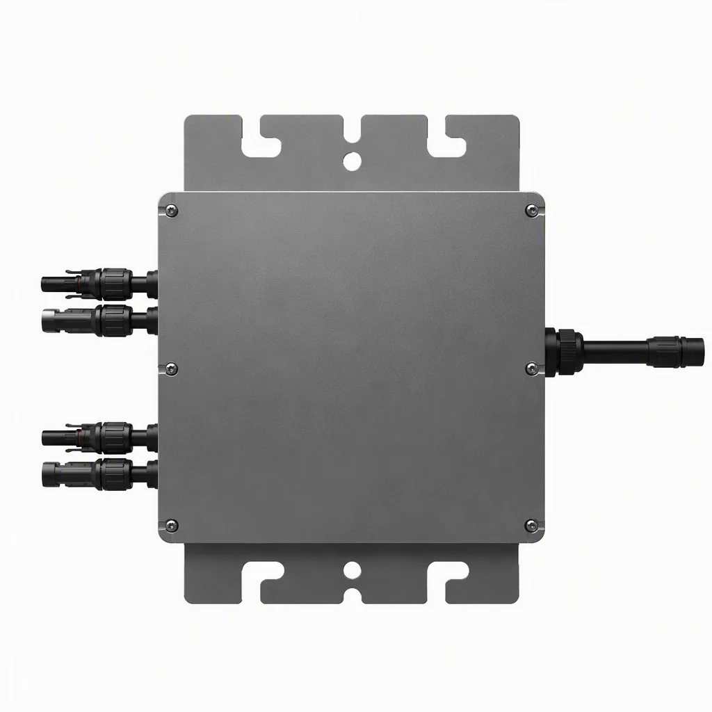 GTB 1400W grid-tie microinverter product view with MC4 connectors