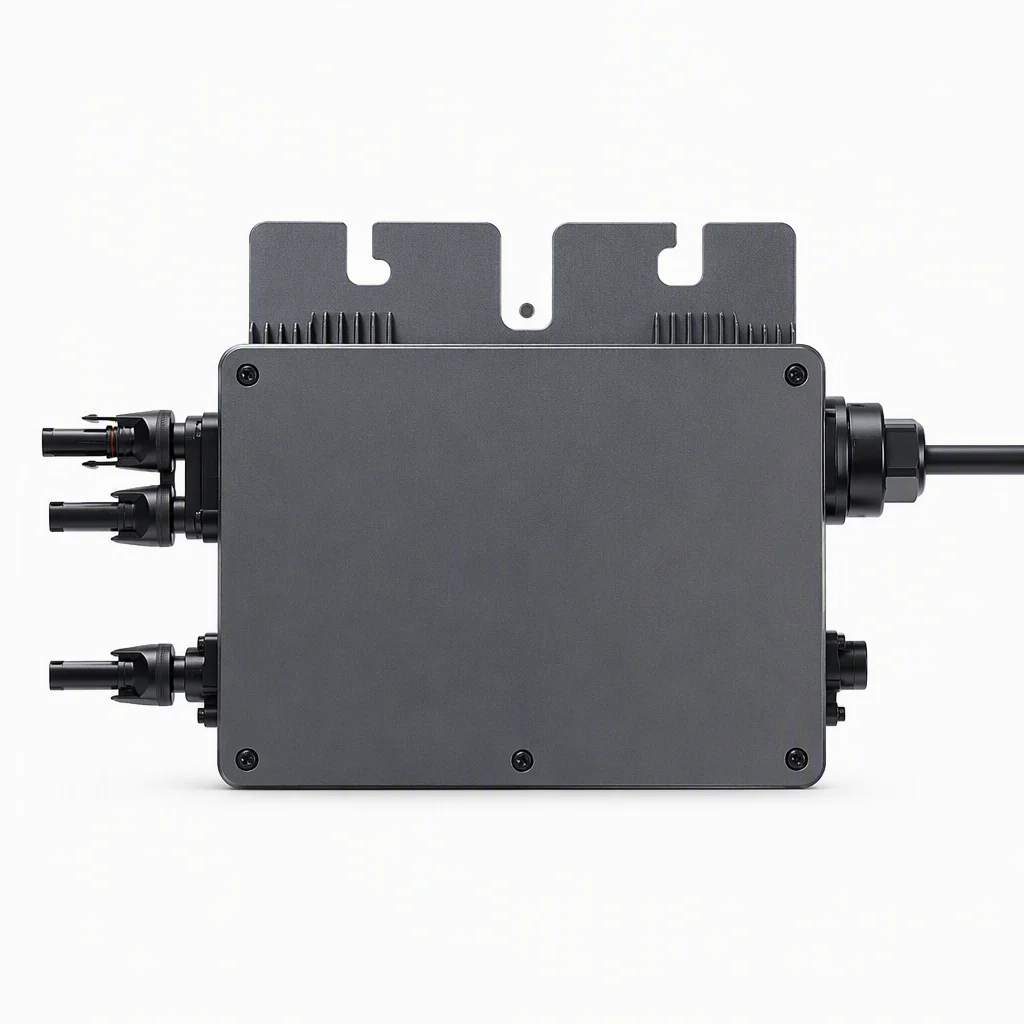 GTB 600W grid-tie microinverter product view with MC4 connectors