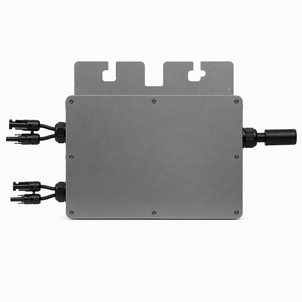 GTB 800W grid-tie microinverter product view with MC4 connectors