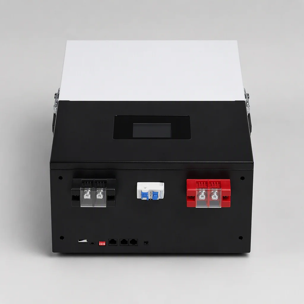48V 50Ah rack-cabinet battery, display panel close-up