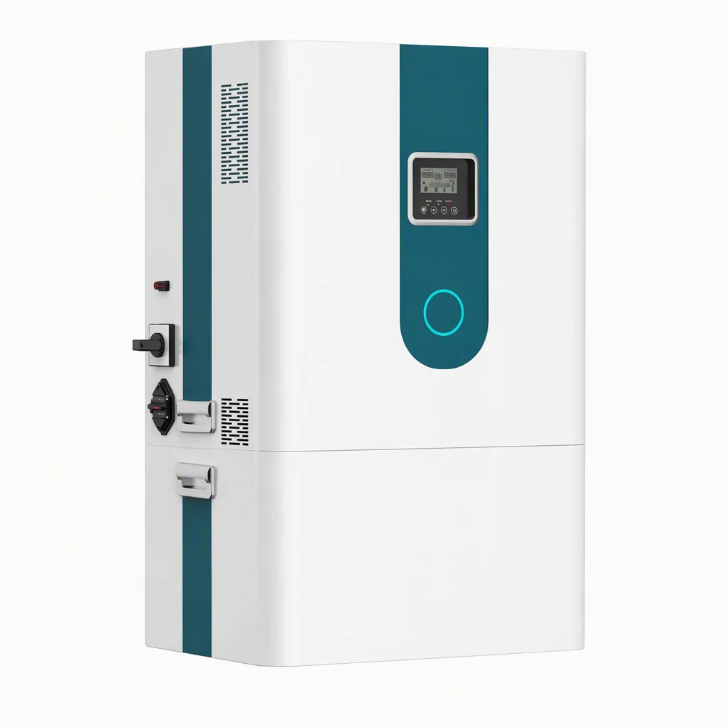EMS-ESS 5 kW wall-mounted energy storage battery, white, left side view