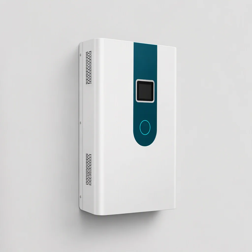EMS-ESS 5 kW wall-mounted energy storage battery, white, left side view