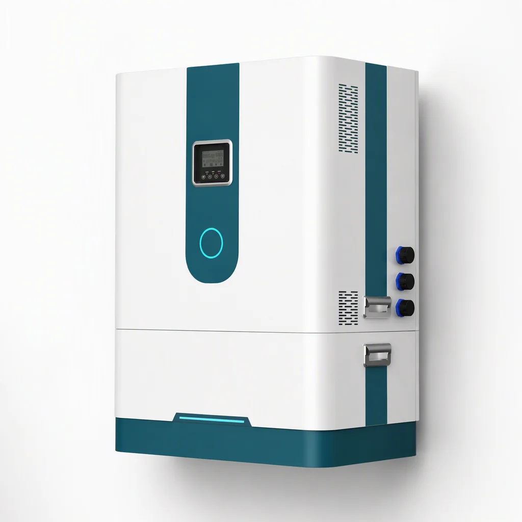 EMS-ESS 5 kW wall-mounted energy storage battery, white, right side view