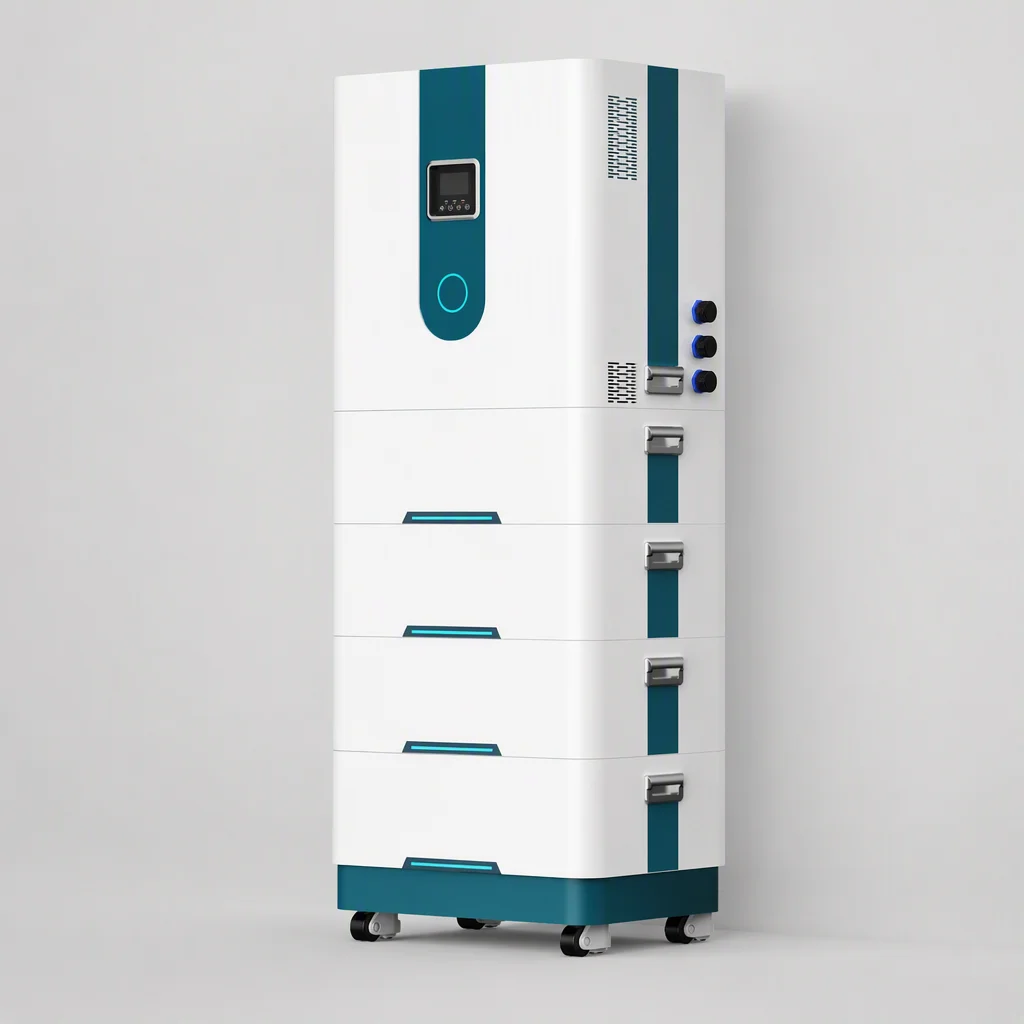 EMS-ESS 5 kW wall-mounted energy storage battery, white, right side view